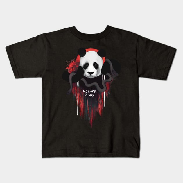 Depressive cute panda My name is dark Kids T-Shirt by Meakm